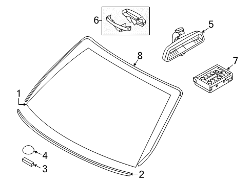 2015 BMW X1 Wiper & Washer Components Set Of Covers Mirror Baseplate Diagram for 51169219140