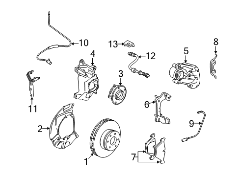 2007 BMW M6 Anti-Lock Brakes Cable Bracket, Left Diagram for 34522283185