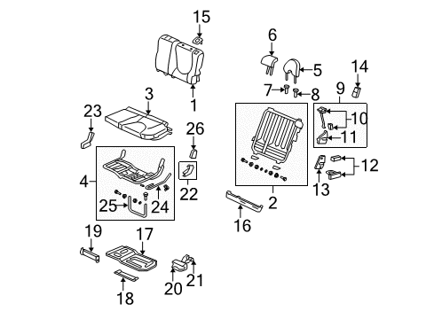 2007 Honda Fit Rear Seat Components Cover, L. RR. Seat Foot *NH167L* (GRAPHITE BLACK) Diagram for 82593-SAA-003ZA