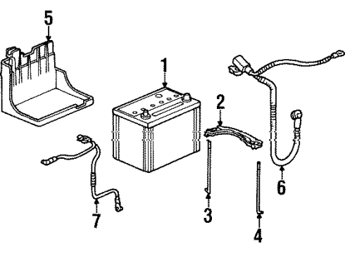 1997 Honda Prelude Battery Cable Assembly, Ground Diagram for 32600-S30-910