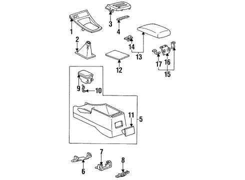 1997 Toyota Celica Center Console Shift Boot Diagram for 58808-20120-C0