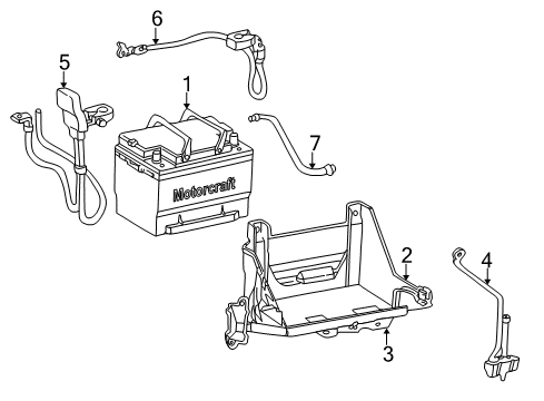 2004 Ford Thunderbird Battery Vent Hose Diagram for 1W6Z-10K650-AA