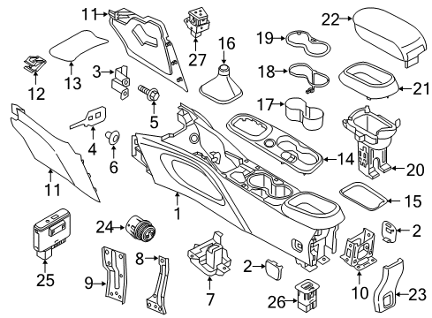 2016 Fiat 500X Parking Brake Bracket-Console Diagram for 68247379AA