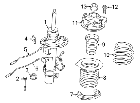 2019 BMW X3 Struts & Components - Front Adapter Cable Rbs Front Axle Diagram for 37106873148