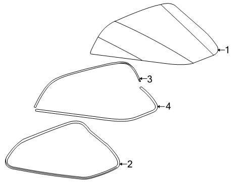 2013 Chevrolet Corvette Lift Gate - Glass & Hardware Seal Diagram for 15250758