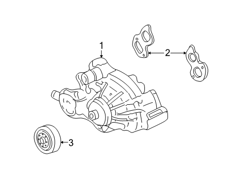 2003 Chevrolet Express 2500 Cooling System, Radiator, Water Pump, Cooling Fan Water Pump Diagram for 12703898