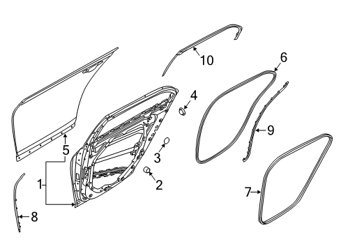 2017 Genesis G90 Rear Door Latch Sub Assembly-RR Dr, LH Diagram for 81411-D2010