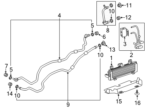 2019 GMC Sierra 3500 HD Trans Oil Cooler Inlet Pipe Cap Diagram for 15170204