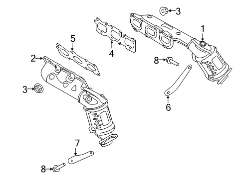 2019 Genesis G80 Exhaust Manifold Stay-Exhaust Manifold Diagram for 28527-3C781