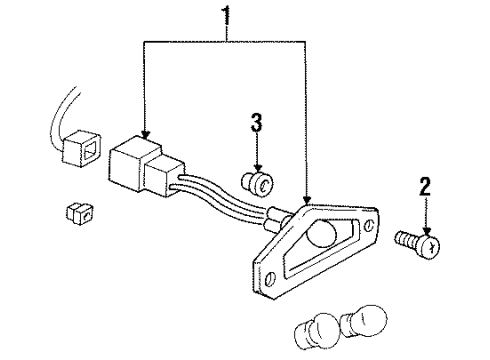 1992 Buick Skylark License Lamps Lamp Asm-Back Up & License Diagram for 5976046