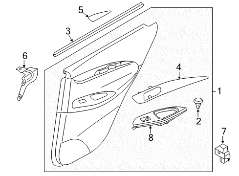 2013 Infiniti EX37 Rear Door Seal Assembly-Rear Door Inside, LH Diagram for 82835-1BA0A