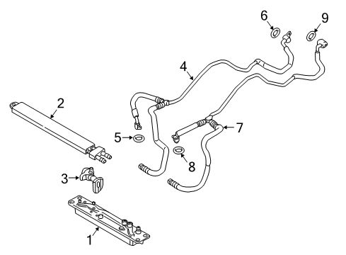 2017 BMW X5 Trans Oil Cooler Transmission Oil Cooler Heat Exchanger Diagram for 17217589522