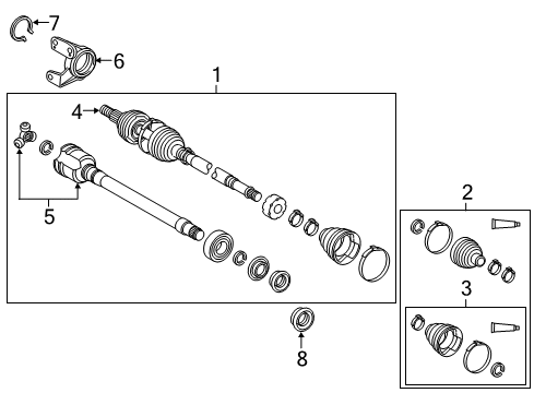 2015 Toyota Camry Drive Axles - Front Boot Kit, Front Drive Shaft Diagram for 04437-08050