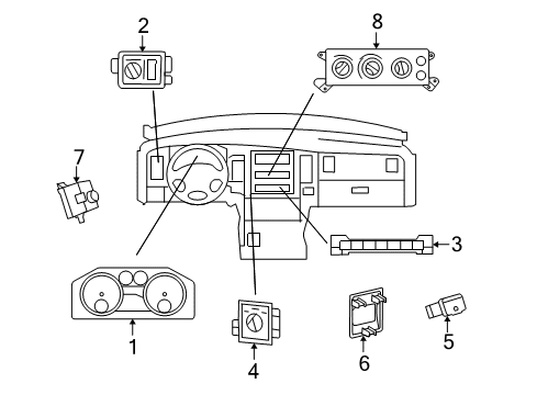 2010 Dodge Ram 3500 A/C & Heater Control Units Cluster-Instrument Panel Diagram for 5172207AI