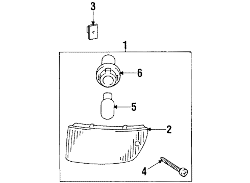 2000 Lexus LS400 Bulbs Lens Grommet Diagram for 90189-04156