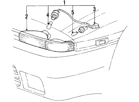 1992 Toyota Supra Park & Signal Lamps Lens, Front Turn Signal Lamp, RH Diagram for 81511-14351