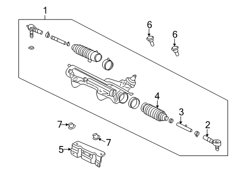 2004 Mercury Mountaineer P/S Pump & Hoses, Steering Gear & Linkage Outer Tie Rod Diagram for 5L2Z-3A130-AA