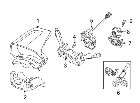 2020 Hyundai Veloster Shroud, Switches & Levers Steering Column Lower Shroud Diagram for 84855-J3200-NNB