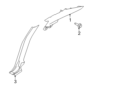 2016 Lincoln MKS Interior Trim - Quarter Panels Lock Pillar Trim Diagram for DA5Z-5431013-AA