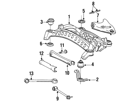 1994 Lexus LS400 Suspension Mounting - Rear Cushion, Rear Suspension Member Body Mounting, Rear Diagram for 52275-50011