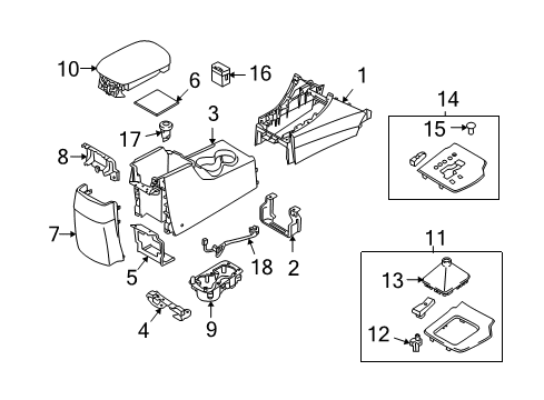 2010 Hyundai Sonata Center Console Console-Floor Diagram for 84616-0A000-V2