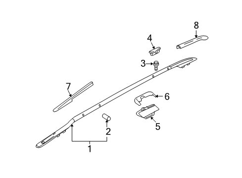 2010 Nissan Murano Roof Rack End Cap-Front, RH Diagram for 73830-1AA0A