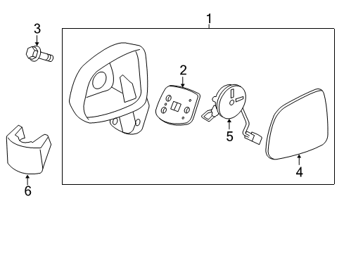 2014 Chevrolet Captiva Sport Mirrors Mirror Assembly Diagram for 19299228