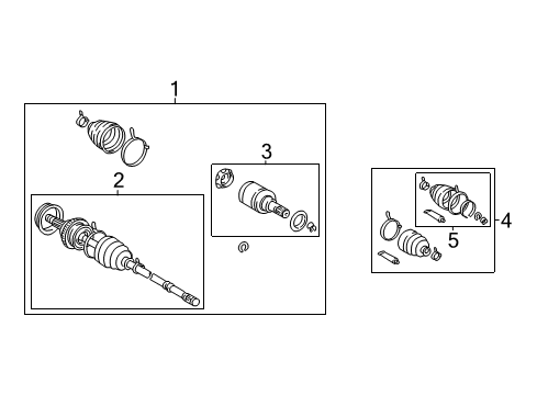 2005 Toyota Matrix Drive Axles - Rear Axle Seal Diagram for 42451-32020