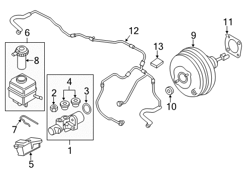 2012 BMW 750i Hydraulic System Power Brake Booster Diagram for 34336790456