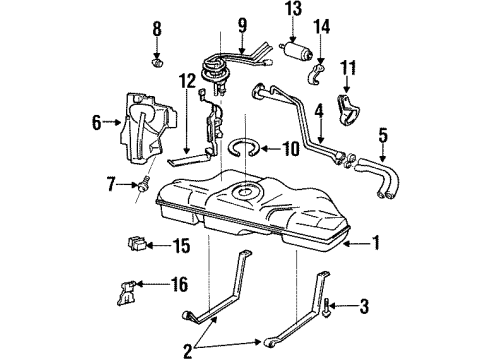 1993 Pontiac Grand Am Air Conditioner Pipe Asm-Fuel Fill Diagram for 22577534