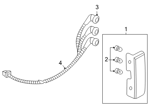 2004 Hummer H2 Combination Lamps Harness Asm, Tail Lamp Wiring (R.H.) Diagram for 12335954