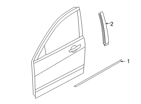 2011 Ford Focus Exterior Trim - Front Door Belt Weatherstrip Diagram for 8S4Z-5421452-A