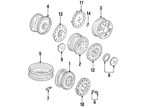 1993 Honda Accord Wheels, Covers & Trim Trim, Wheel (15") (Blade Silver Metallic-Z) (Moriroku) Diagram for 44733-SM4-A11