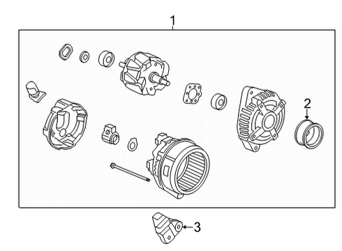 2022 Acura MDX Alternator BRACKET, ACG Diagram for 31113-61A-A00