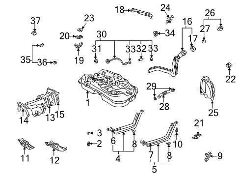 2001 Toyota Highlander Fuel Supply Clamp, BREATHER Tube Diagram for 77229-48020