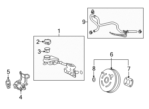 2017 Acura RDX Hydraulic System Master Cylinder Assembly Diagram for 46100-TX4-A02