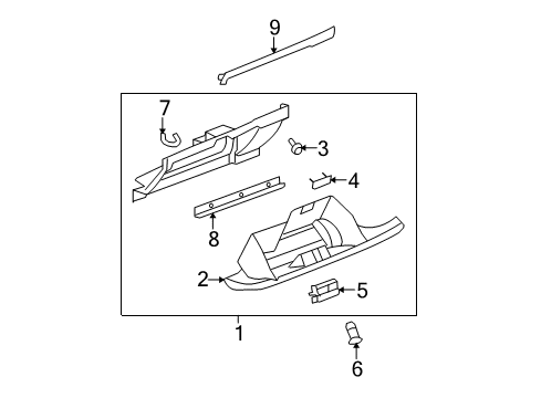 2010 Cadillac Escalade ESV Glove Box Glove Box Assembly Diagram for 20925891