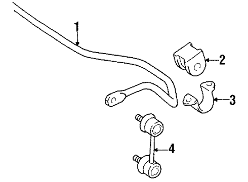Diagram for 2000 Lexus LS400 Stabilizer Bar & Components - Rear