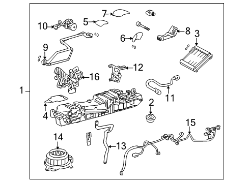 2011 Lexus LS600h Auxiliary Heater & A/C Harness, Air Conditioner Diagram for 82212-50140
