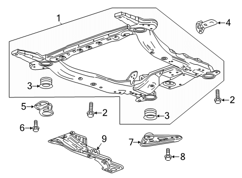 2019 Buick Regal TourX Suspension Mounting - Front Rear Support Diagram for 22982755