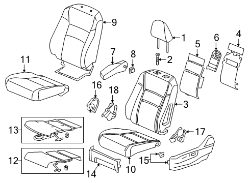 2019 Honda Passport Heated Seats Pad, L. FR. Seat Cushion Diagram for 81537-TG7-A51