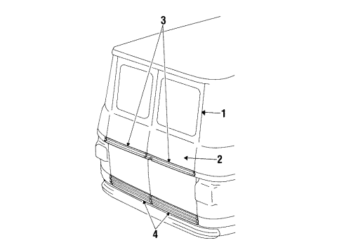 1986 GMC P3500 Back Door & Components, Exterior Trim Weatherstrip Asm-Rear Door Diagram for 14037314