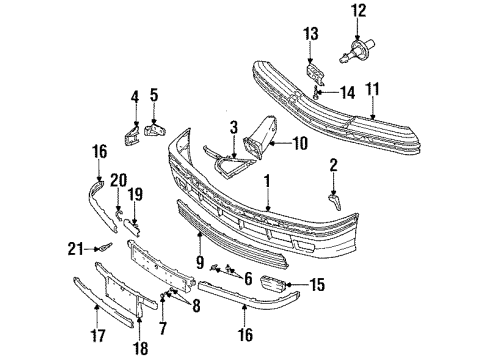 1998 BMW 328i Front Bumper Covering Left Diagram for 51118122449