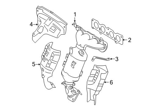 2015 Scion iQ Exhaust Manifold Upper Insulator Diagram for 17167-47022