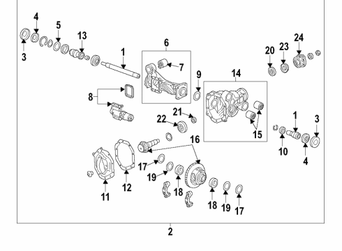 2021 Chevrolet Silverado 1500 Front Axle, Differential, Drive Axles, Propeller Shaft Axle Housing O-Ring Diagram for 23371177