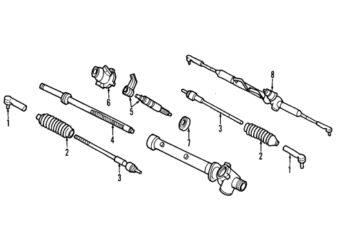 1988 Nissan Van P/S Pump & Hoses, Steering Gear & Linkage Rod Assembly-Side RH Diagram for 48510-G5125