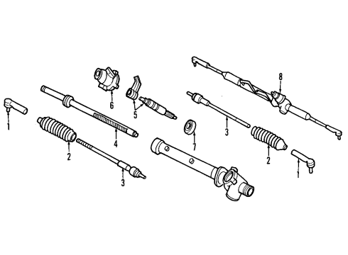 1988 Nissan Van P/S Pump & Hoses, Steering Gear & Linkage Socket Assembly-Side Rod, Outer RH Diagram for 48520-G5101