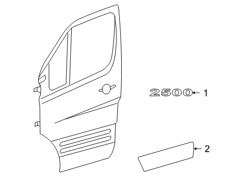2007 Dodge Sprinter 2500 Exterior Trim - Front Door APPLIQUE-Front Door Diagram for 1RQ36XDVAB
