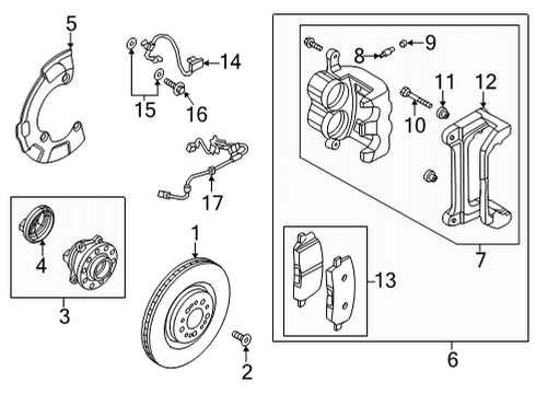 2021 Genesis GV80 Front Brakes Bolt Diagram for 1140306856K