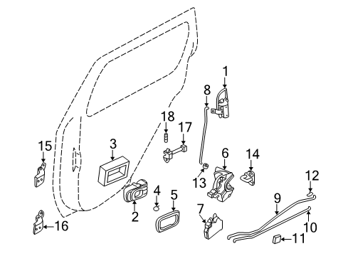 2002 Nissan Pathfinder Rear Door Motor Assy-Regulator, LH Diagram for 82731-0W30A